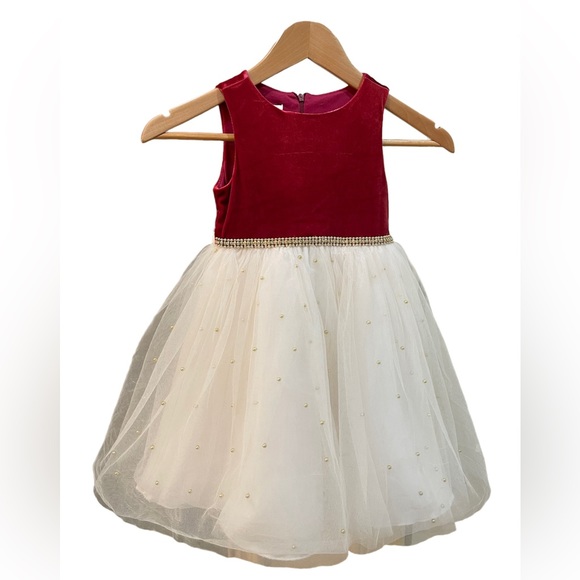 AMERICAN PRINCESS: Red Dress with Cream Skirt, Size 5 - Picture 1 of 7